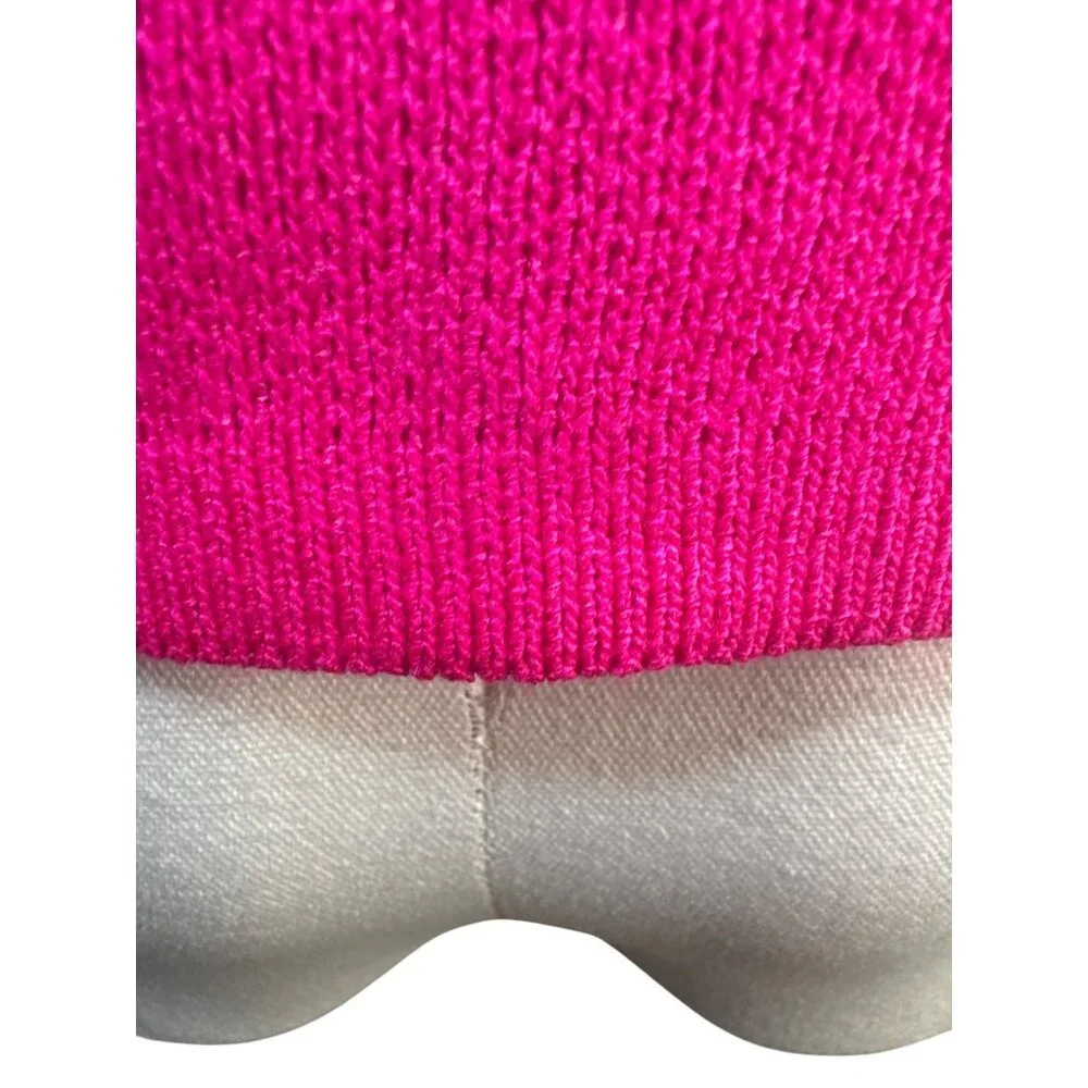 ZARA Bright Pink Short Sleeve Small Knit Cardigan With Gold Buttons & Pockets - Picture 15 of 16
